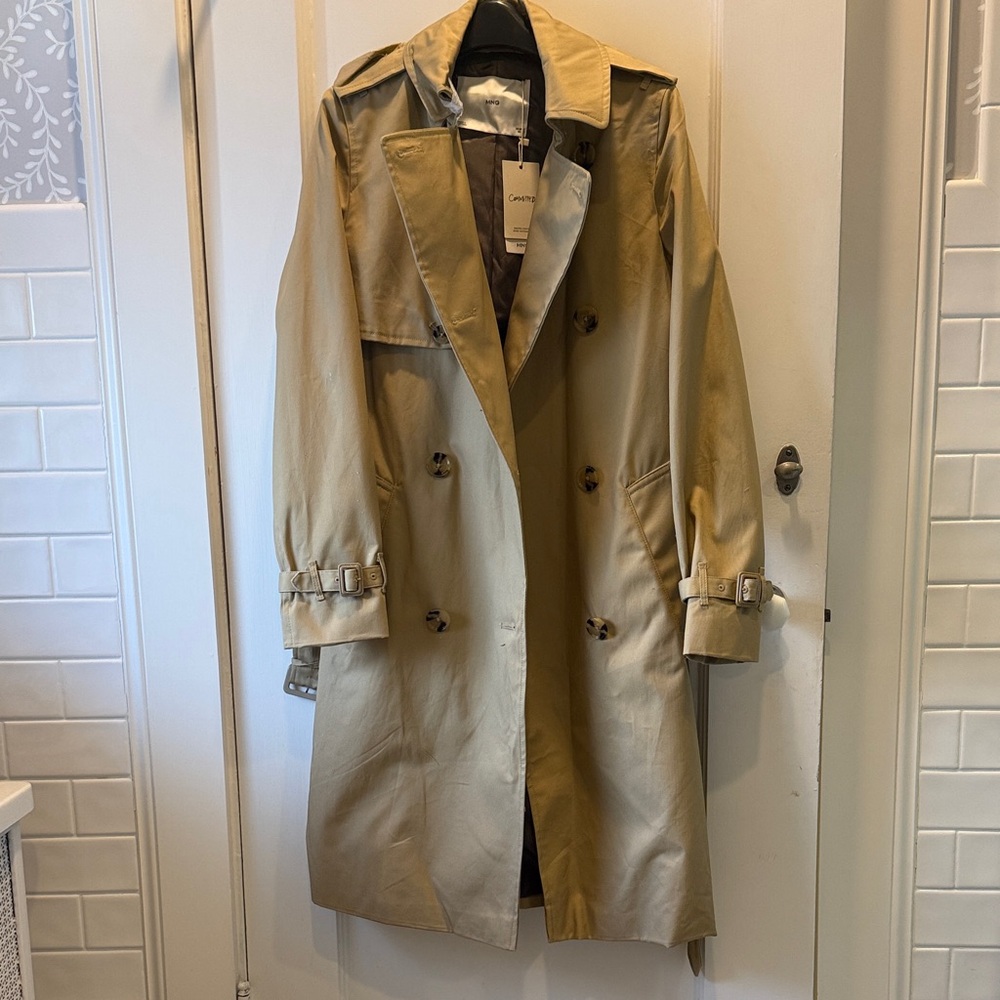 Mango Double-Breasted Trench Coat